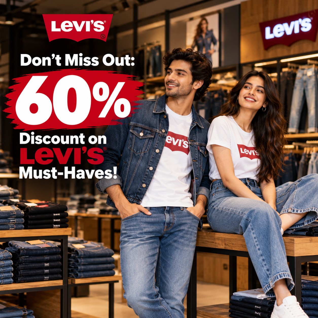 Don't Miss Out: 60% Discount on LEVI'S Must-Haves!