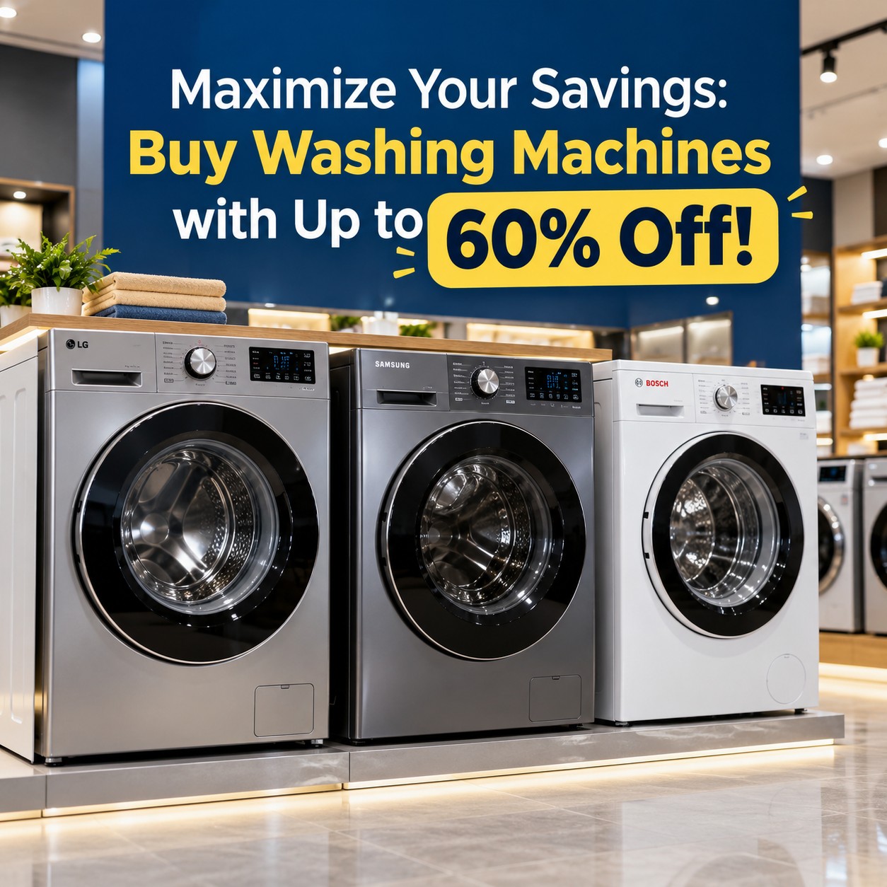Maximize Your Savings: Buy Washing Machines with Up to 60% Off!