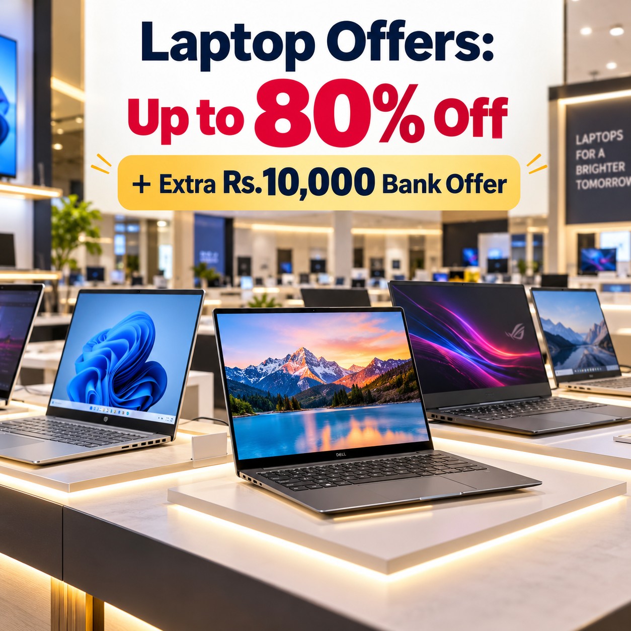 Laptop Offers: Up to 80% Off + Extra Rs.10,000 Bank Offer