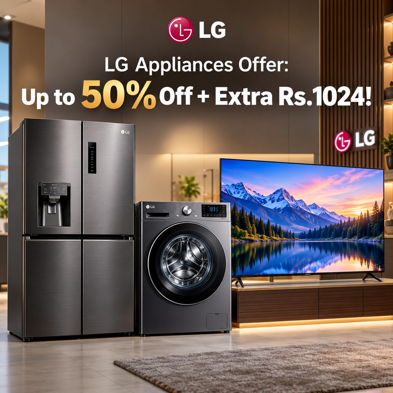 LG Appliances Offer: Up to 50% Off + Extra Rs.1024!