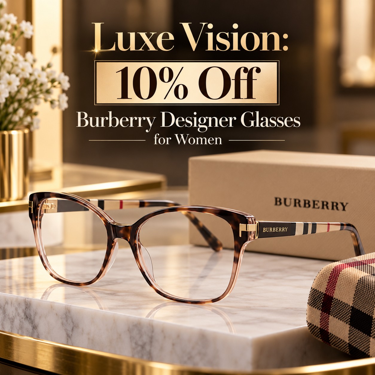 Luxe Vision: 10% Off Burberry Designer Glasses for Women