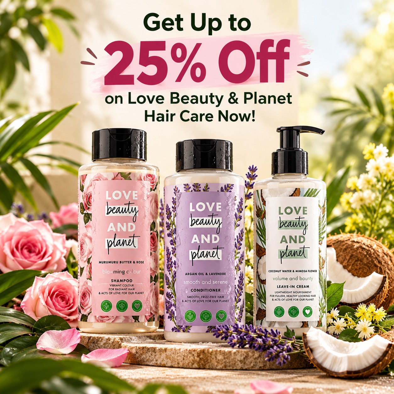 Get Up to 25% Off on Love Beauty & Planet Hair Care Now!