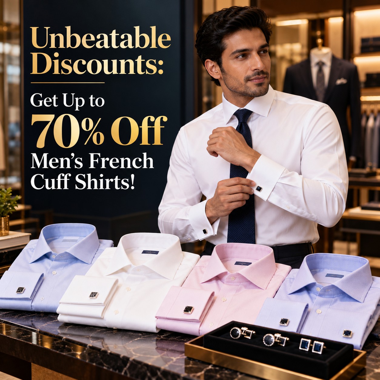 Unbeatable Discounts: Get Up to 70% Off Men’s French Cuff Shirts!
