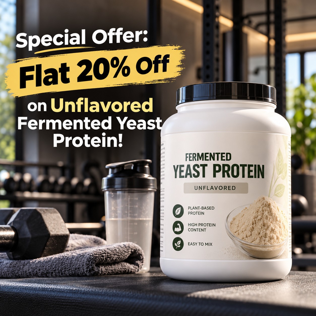 Special Offer: Flat 20% Off on Unflavored Fermented Yeast Protein!