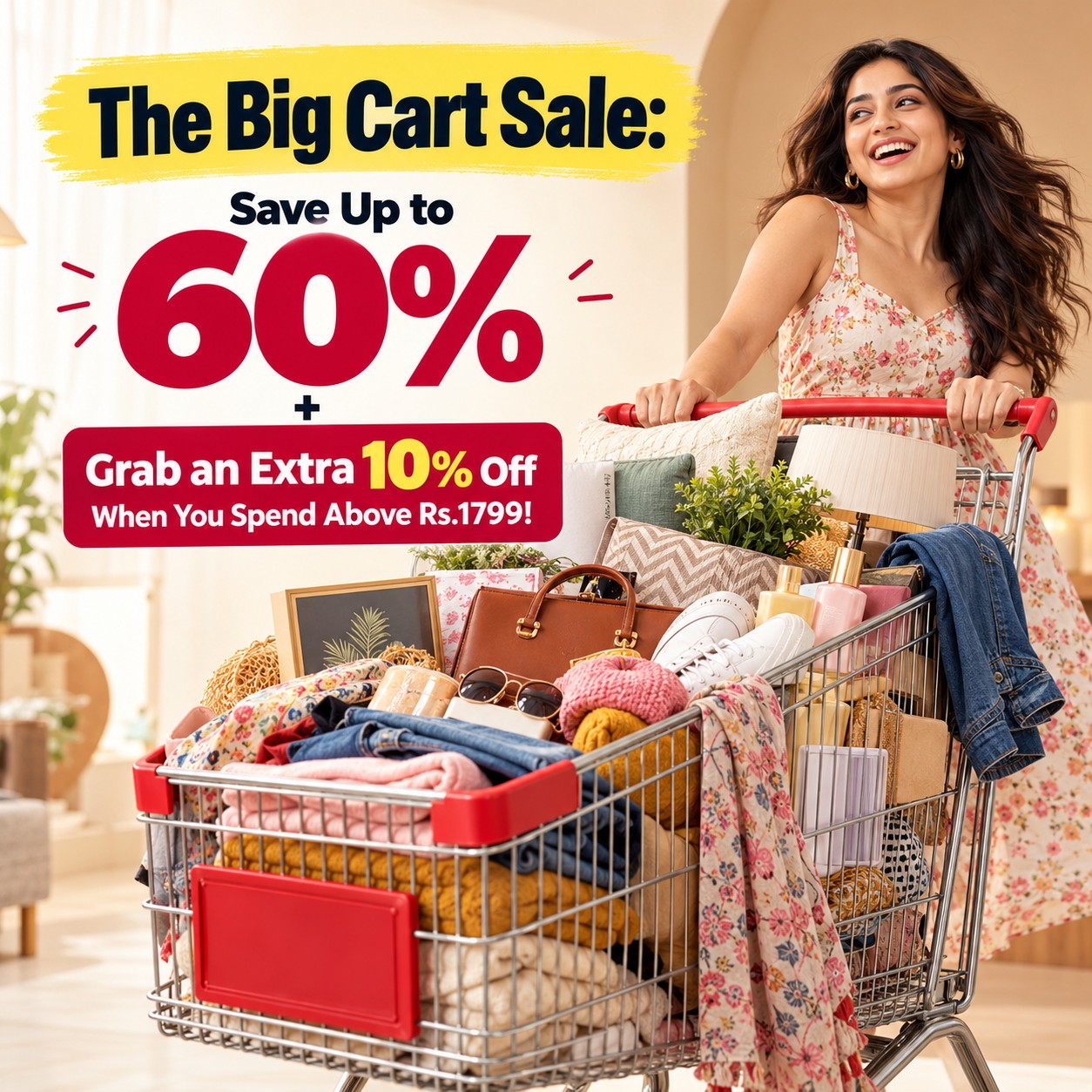 The Big Cart Sale: Save Up to 60% + Grab an Extra 10% Off When You Spend Above Rs.1799!